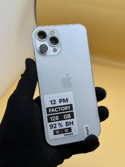Apple iPhone 12 Pro Max WHITE 128 GB Factory unlock Non PTA 92% BH