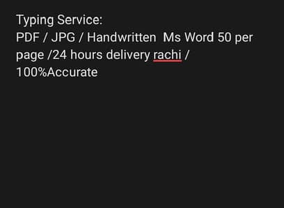 Typing service _pdf to words Rs50/page
