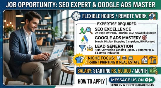"Hiring: SEO & Google Ads Expert"SEO Expert & Google Ads Master Wanted