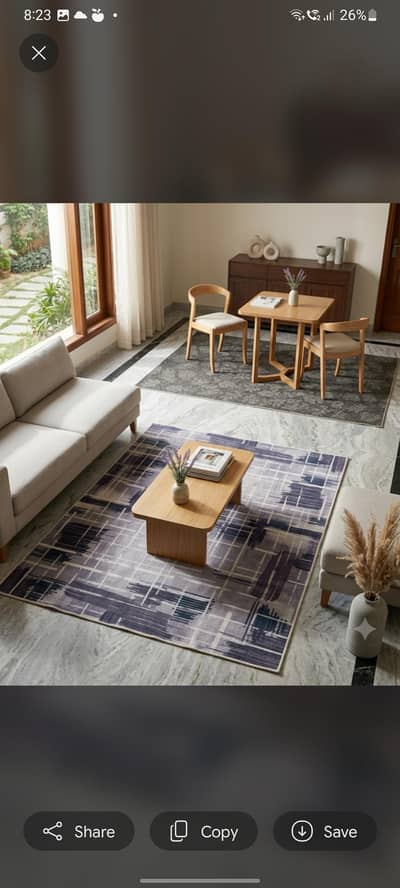 purple and grey rug