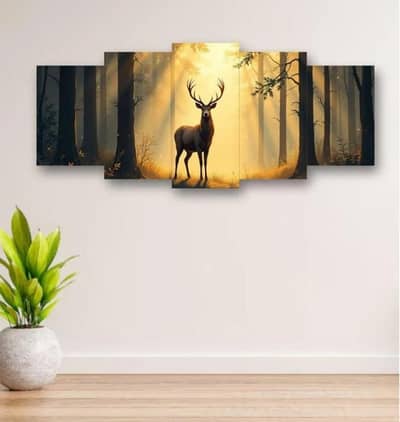 5 PCS DEAR WALL ART CANVAS SET MULTICOLOR  16×40"
