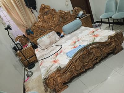 chinyoti bed set taali wood
