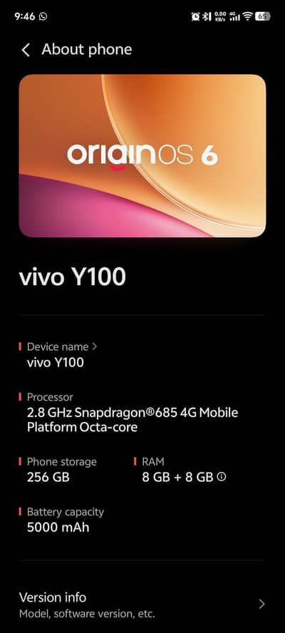 Vivo Y100 8+8# 256 GB