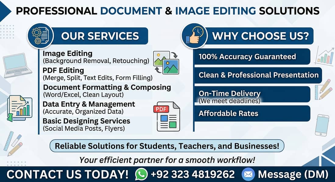 Professional Data Entry, PDF Editing & Document Composing Services 0