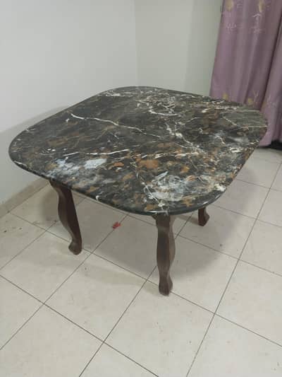 Elegant Marble Dining Table with wooden frame