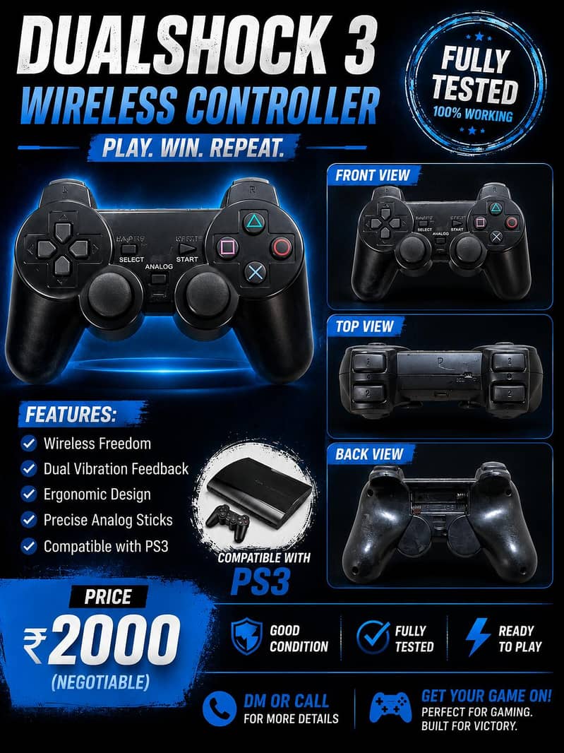 PS3 DualShock 3 Wireless Controller 0
