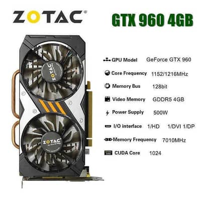 Asus (Zotac) GTX 960 4GB Graphics Card Completable For Gaming & Edit