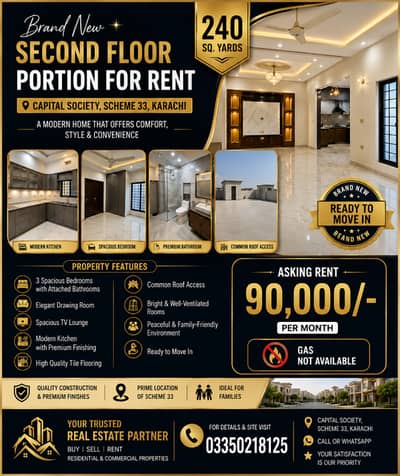 Brand New 3 bed dd portion for rent