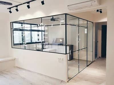 False Ceiling (Gypsum/POP) Glass & Wooden Partition INTERIOR Designs