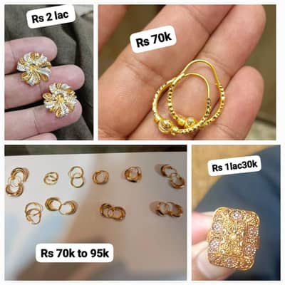 Luxury Gold Earrings Set | Elegant Bridal & Party Wear Earrings