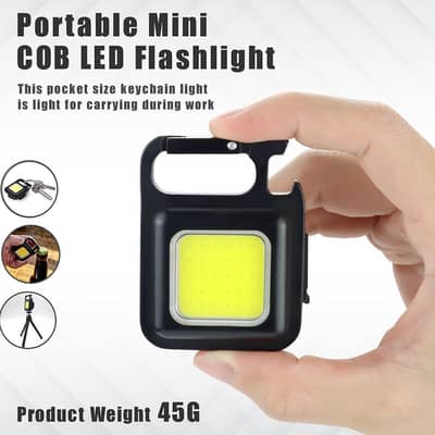New Multifunction COB Rechargeable Keychain Mini Small High power Fla