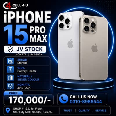 iPhone 15 pro max 256GB | non PTA JV | natural titanium | silver