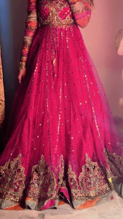 Beautiful Heavy Embroidered Magenta Party Wear Maxi Dress