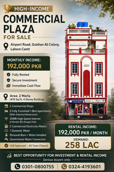 Airport Road Gulshan Ali Colony Commercial Plaza For sale