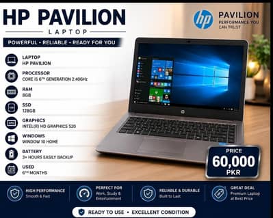 HP Pavilion Core i5 6th Gen | 8 GB Ram | Excellent Condition