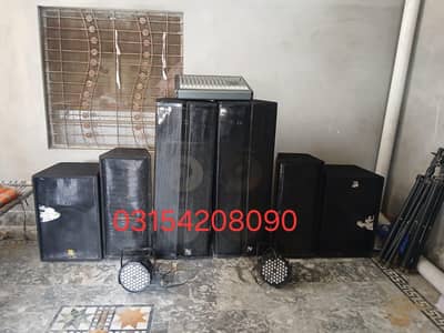 Professional DJ Sound System with Mixer & LED Lights for Sale