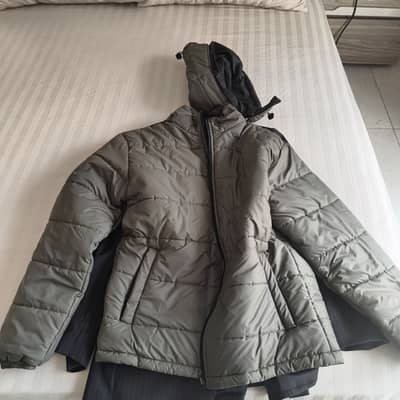 Medium Size Winter Jacket Reversible with Detachable Hood