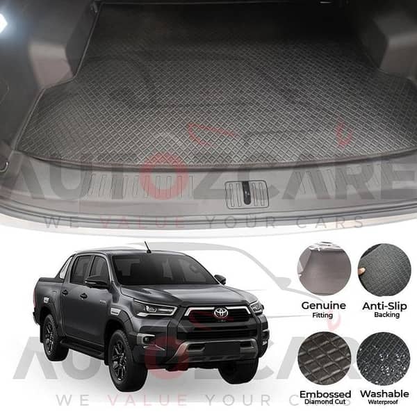 Toyota Hilux Revo Vigo Rocco China Rexine Custom-Size Trunk Mat - Model 2016-2025