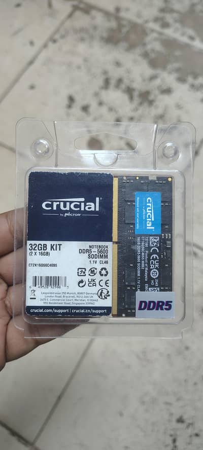 Crucial 32GB DDR5 RAM Kit (2x16GB), 5600MHz