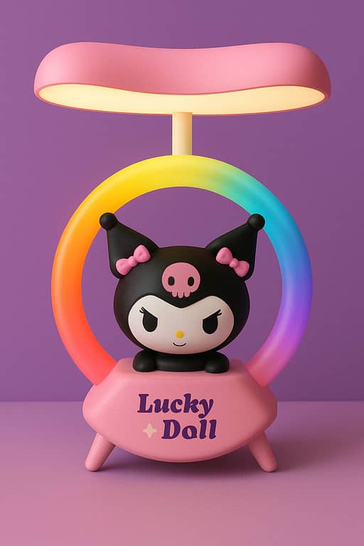Cartoon Small Table & Desk Lamp for Kids with 360° Flexible Arm, USB Rechargeable Eye-Caring Light