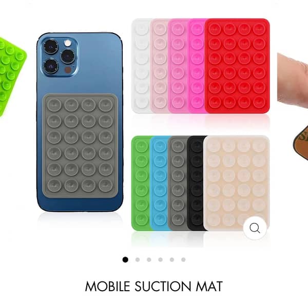 Double-Sided Silicone Suction Pad Phone Holder - Self-Adhesive, Anti-Slip Mount for Mirrors, Walls, Dashboards and More