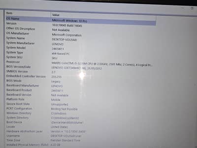 Lenovo i 5 3rd gen 4 gb 320 gb hd