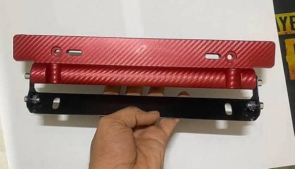 CAR NUMBER PLATE FRAME TILTER CARBON-FIBER RED