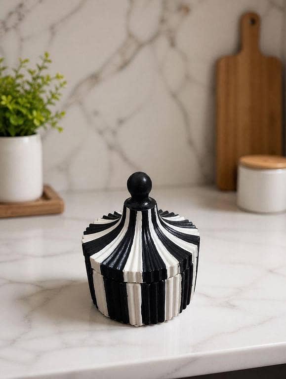 ceramic sugar pot, sugar bowl with lid, tea set accessories, black white kitchen decor, luxury sugar container, elegant tea set, kitchen storage jar