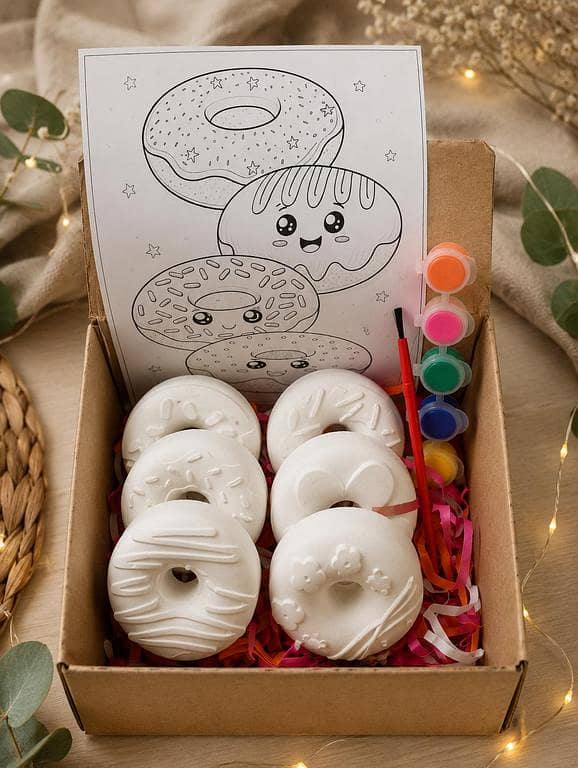Paint your own donuts  | 6 pcs donuts paint kits   | kids fun party  | donuts crafts for kids | diy paint kit | birthday favors