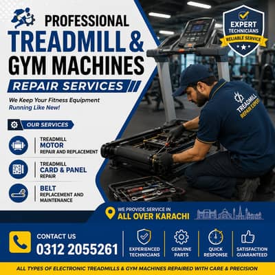 Treadmill Motor, Card Repair & Belt Replacement Karachi | Treadmill