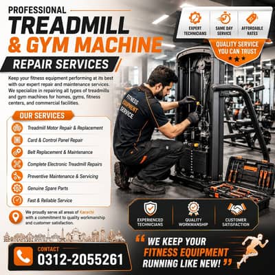 Gym Machine & Treadmill Repairing Service in Karachi | Treadmill