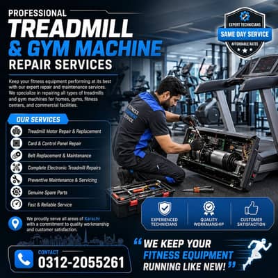 Treadmill Repair at Your Doorstep – All Over Karachi | Treadmill Serv