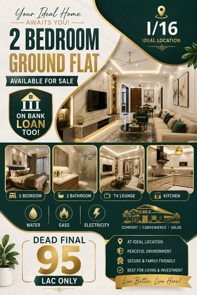 2 Bedroom Flat Available For Sale At I/16 Islamabad Also for Bank Loan