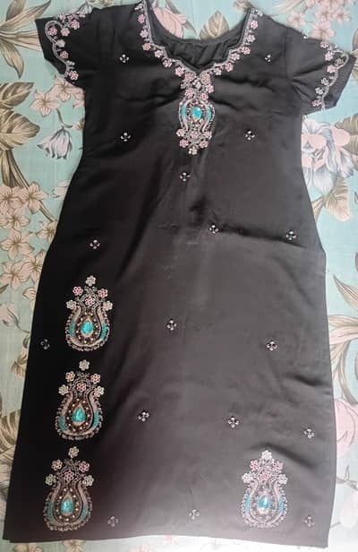 Beautiful Black Designer Kurti with Stone Work