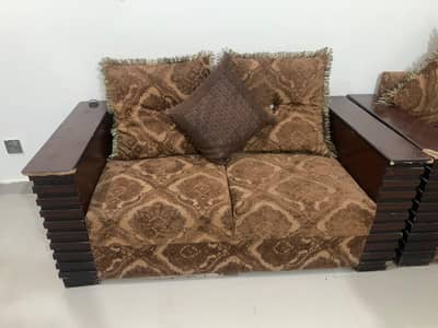 Brown Jacquard Poshish Sofa Set