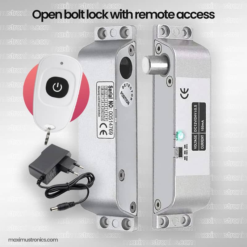 Remote control Drop Bolt Lock Door Access Control Security 0