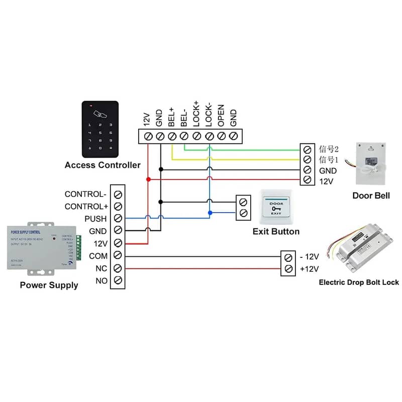 Remote control Drop Bolt Lock Door Access Control Security 9