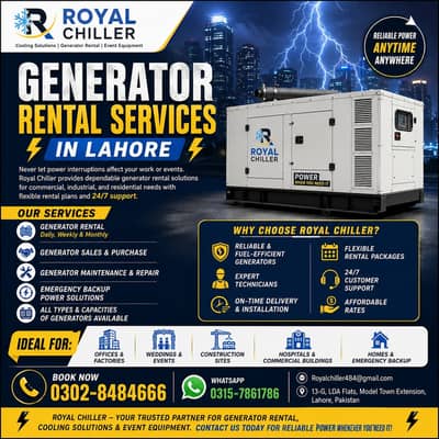 Generator renting Services | Generator Rental | Wedding Event Power