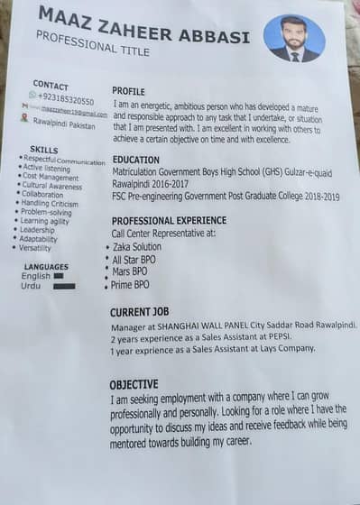Job Need Urgent