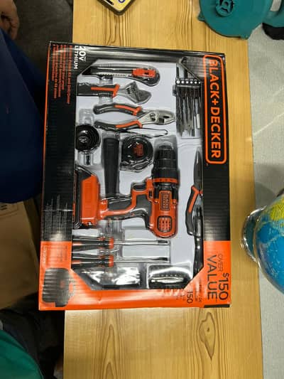 BLACK+DECKER Power Drill with Complete Tool Box