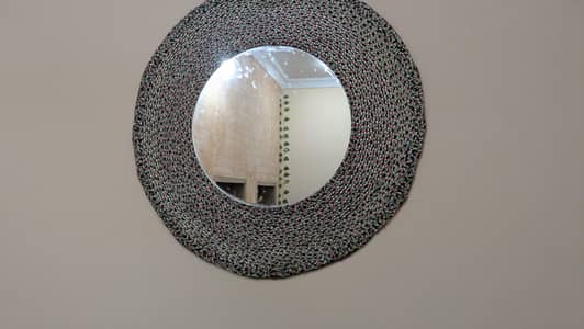 Crochet Border Round Mirror