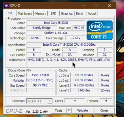 2nd Gen Core i5 4 Cores 6MB L3 Cache