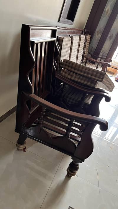 5 seater wooden sofa