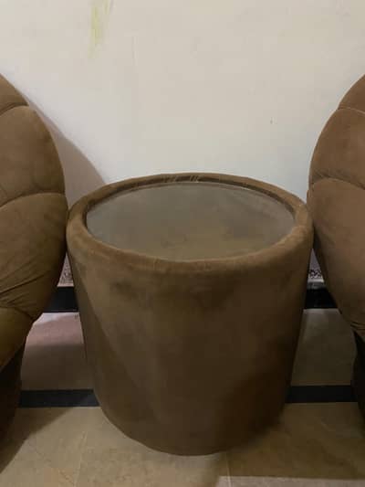 valvet chairs and table