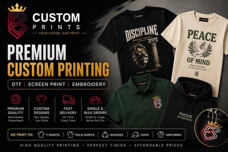 DTF Printing | Screen Printing | Embroidery | Custom T-Shirts Lahore