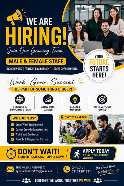 Indoor Office Work || Male & Female || Office Work || Part /Full Time