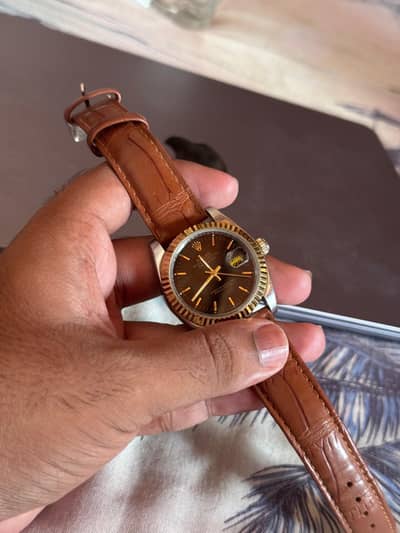 Rolex Date Just Ref:16013 Baton Mid Night Black Dial 36mm