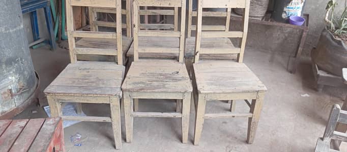 Urgent Sale: Wooden Academy Furniture (10 Chairs & 2 Benches)