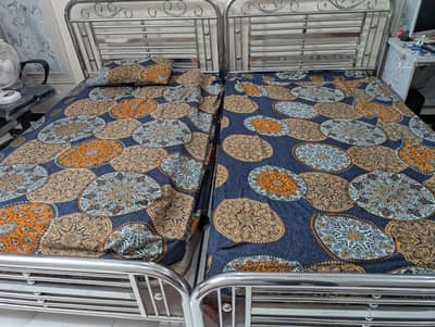 2 Single Iron Bed