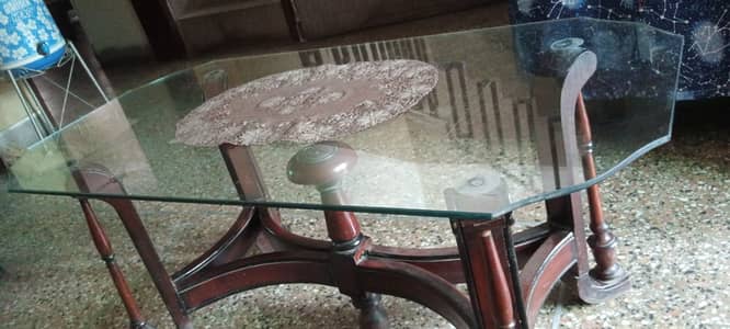 Glass Center Table Set with 2 Side Tables – Excellent Condition